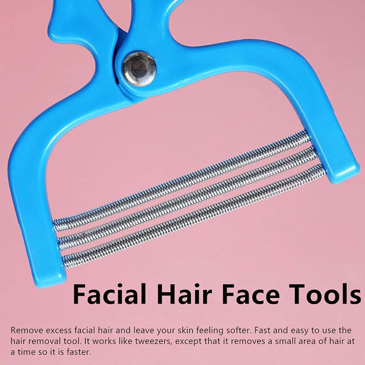 2 Pieces Handheld Facial Hair Removal Threading Beauty Epilator Tool Removal Threader Remover Spring Facial Hair Epilator Use for Women Face Hair Removing Beauty Tools Random Color