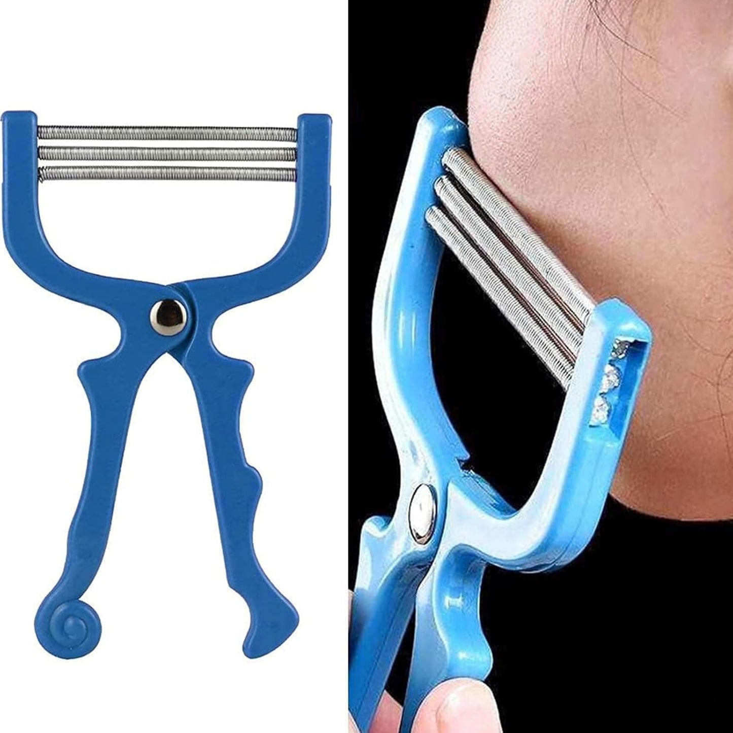 2 Pieces Handheld Facial Hair Removal Threading Beauty Epilator Tool Removal Threader Remover Spring Facial Hair Epilator Use for Women Face Hair Removing Beauty Tools Random Color