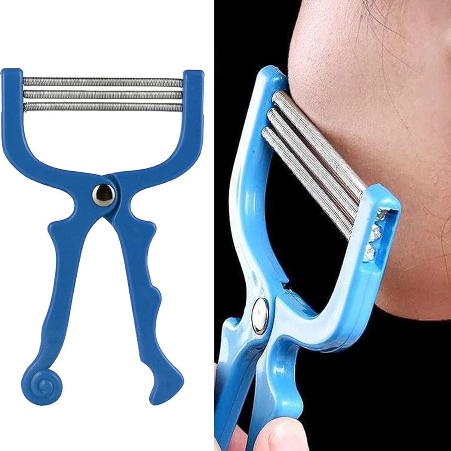 2 Pieces Handheld Facial Hair Removal Threading Beauty Epilator Tool Removal Threader Remover Spring Facial Hair Epilator Use for Women Face Hair Removing Beauty Tools Random Color